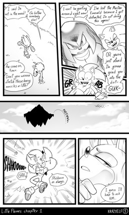 angel_island annoyed anthro clothing dialogue dreadlocks duo falling floating_island footwear gloves handwear male muscular muscular_anthro muscular_male neck_grab quills_(anatomy) shoes smug smug_face smug_grin speech_bubble text thrown wildtake krazyelf sega sonic_the_hedgehog_(series) knuckles_the_echidna sonic_the_hedgehog echidna eulipotyphlan hedgehog mammal monotreme 3:5 absurd_res black_and_white comic english_text hi_res monochrome