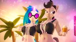 16:9 2024 3d_(artwork) abs absurd_res alternate_hairstyle anthro anthrofied beach beverage big_breasts black_hair blue_hair breast_size_difference breasts cellphone clothing coffee cutie_mark digital_media_(artwork) duo earth_pony electronics equid equine eyewear female female/female floppy_ears fluffy fluffy_mane fluffy_tail friendship_is_magic fur gesture grin hair hand_gesture hand_on_hip hasbro headphones headphones_around_neck hi_res horn horse looking_at_object magic mammal meme meme_clothing multicolored_hair my_little_pony mythological_creature mythological_equine mythology navel octavia_(mlp) open_mouth phone pony revamped_anthros silkworm205 smartphone smile source_filmmaker_(artwork) sports_bra_difference_meme sunglasses sunset tail telekinesis thumbs_up unicorn vinyl_scratch_(mlp) wallpaper white_body widescreen