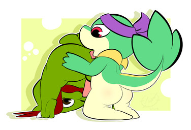 anal anthro anthro_on_anthro anus balls blush butt duo erection genitals looking_back male male/male oral penis rimming semi-anthro sex simple_background smile tongue thefablednekos nintendo pokemon jay_(thefablednekos) verde_the_snivy generation_2_pokemon generation_5_pokemon larvitar pokemon_(species) snivy 2016 dated digital_media_(artwork) hi_res