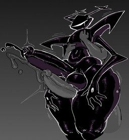 balls black_body blush blush_lines bodily_fluids curvy_figure drooling duo ejaculation faceless_character faceless_male femboy frottage genitals grope hands-free horn humping larger_male male male/male penile penis penises_touching saliva sex shadow_cum shadow_penis size_difference thick_thighs thigh_sex umbraphilia voluptuous voluptuous_male submarinechamomile deltarune undertale_(series) anon roaring_knight humanoid shadow_creature 2025 digital_media_(artwork)