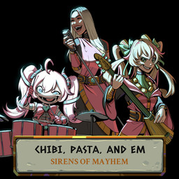 2_horns arms_bent armwear belt belt_buckle black_background black_bottomwear black_choker black_clothing black_eyebrows black_jewelry black_necklace black_skirt blue_eyes blue_horn blue_ribbon bottomwear buckle choker clothed clothed_female clothed_human clothed_humanoid clothing dress drum drum_set drumstick_(musical) elbow_gloves electric_guitar electronics eyebrows eyelashes eyes_closed female gloves green_bow green_clothing green_eyebrows green_eyes green_hair_bow green_shirt green_topwear grey_belt group guitar hair handwear holding_drumstick holding_microphone holding_object horn jewelry larger_female larger_human left-handed lips long_hair looking_at_viewer microphone microphone_stand multicolored_hair musical_instrument musician necklace noseless not_furry open_mouth open_smile percussion_instrument pink_armwear pink_bow pink_clothing pink_dress pink_elbow_gloves pink_eyebrows pink_gloves pink_hair pink_handwear pink_lips playing_drum playing_guitar playing_music plucked_string_instrument shirt simple_background singing size_difference skirt smaller_female smaller_human smaller_humanoid smile smiling_at_viewer standing string_instrument tan_body tan_skin teeth text text_box toothy_grin topwear trio white_hair spaniel_reyes hades_(game) real_world vtuber chibidoki em_(emerome) pasta_(pastaroniravioli) horned_humanoid human humanoid mammal siren 1:1 2024 character_name colored crossover digital_drawing_(artwork) digital_media_(artwork) english_description english_text hi_res shaded