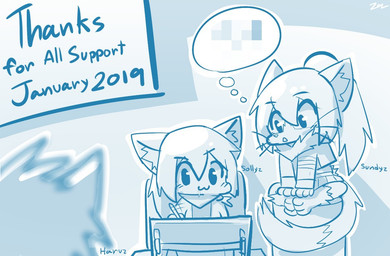 anthro bodily_fluids drawing female looking_at_viewer male motion_lines pen saliva sitting text sollyz domestic_cat felid feline felis mammal 2019 censored english_text monochrome signature