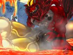2_penises animal_genitalia animal_penis anthro balls bathroom big_balls big_penis bodily_fluids cock_vore cum cum_flooding equine_genitalia equine_penis excessive_cum excessive_genital_fluids genital_fluids genitals growing growth huge_balls huge_penis hyper hyper_balls hyper_cum hyper_genitalia hyper_penis lava lava_cum macro male male/male multi_genitalia multi_penis muscular muscular_anthro muscular_male nude penile penis room_filling solo thick_thighs unusual_bodily_fluids unusual_cum unusual_genital_fluids vore blecksart mythology abaddonstrife countblxck canid canine canis demon dragon hybrid mammal mythological_creature mythological_scalie scalie wolf absurd_res digital_media_(artwork) hi_res huge_filesize