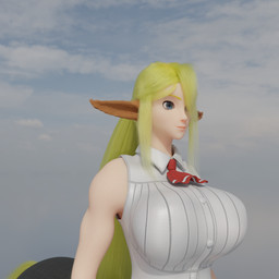 big_breasts blonde_hair blue_eyes breasts clothed clothing female hair long_hair monster_girl_(genre) pointy_ears ponytail solo doublestuffed doublestuffed_(modeler) european_mythology greek_mythology monster_musume mythology centorea_shianus_(monster_musume) centaur equid equid_taur humanoid_taur mammal mammal_taur taur 1:1 3d_(artwork) absurd_res blender_(artwork) digital_media_(artwork) hi_res