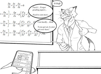 bodily_fluids breath classroom college college_student cum cumshot dialogue ejaculation electronics erection genital_fluids genitals hypnosis male masturbation mind_control panting penis phone professor school speech_bubble submissive submissive_male tugging_clothing university caine_latrans_(artist) hypnovember canid canine canis coyote mammal hi_res