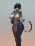 anthro areola beanie beverage black_beanie black_clothing black_hat black_headwear clothing container cup female fur genitals gradient_background hat headgear headwear holding_object lidded_eyes mottled mug multicolored_body multicolored_fur nipples nude piebald pussy simple_background solo katazai epic_games fortnite meow_skulls calico_cat domestic_cat felid feline felis mammal 2022 3:4 absurd_res hi_res