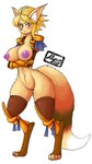 2023 alyrise annoyed anthro armor atlus blonde_hair breasts brown_eyes canid canine clothing crossed_arms dated digitigrade dinah_(unicorn_overlord) epaulet female fennec_fox fluffy fluffy_tail fox fur gauntlets genitals gloves greaves hair handwear hi_res hindpaw inner_ear_fluff legwear mammal mostly_nude nipples paws pussy screentone sega signature simple_background small_waist solo stockings tail thigh_highs toeless_legwear toeless_stockings toeless_thigh_highs true_fox tuft unicorn_overlord vanillaware white_background wide_hips yellow_body yellow_fur