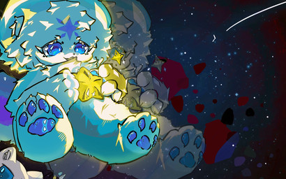 blue_body blue_fur fur kemono male solo star universe caluo bethesda_game_studios microsoft skyrim the_elder_scrolls canid canine fox mammal 16:10 hi_res widescreen