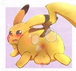 anus backsack balls blush body_blush border butt butt_blush censor_bar embarrassed genitals ineffective_censorship looking_back male musk musk_clouds musky_butt penis pink_background rear_view simple_background solo tapering_penis onechan nintendo pokemon generation_1_pokemon pikachu pokemon_(species) censored