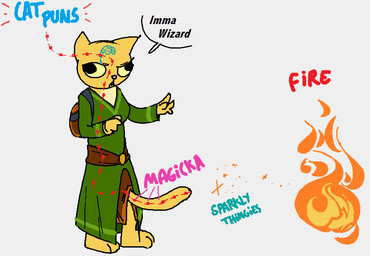 anthro backpack derp_eyes female fire magic solo tail homelessdude bethesda_game_studios microsoft oblivion prequel_adventure the_elder_scrolls katia_managan felid khajiit mammal 2011