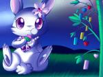 anthro bamboo biped cherry_blossom chest_tuft detailed_background eating female flower fur long_ears night nude outside plant prunus_(flower) semi-anthro sitting sky solo star starry_sky tuft white_body white_fur mrsorange jewelpet sanrio sega sega_fave tanabata ruby_(jewelpet) hare japanese_hare lagomorph leporid mammal 4:3 hi_res