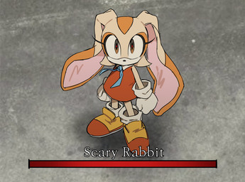 anthro boss_fight clothing ears_down eyelashes female footwear fur gameplay_mechanics gloves gui handwear health_bar long_ears looking_at_viewer multicolored_body multicolored_fur pink_inner_ear pivoted_ears pose shoes solo text threatening two_tone_body two_tone_fur white_clothing white_gloves white_handwear wind roastedgarlics2 sega sonic_the_hedgehog_(series) cream_the_rabbit lagomorph leporid mammal rabbit 2023 absurd_res english_text hi_res