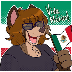 4_fingers anthro bangs black_clothing black_shirt black_topwear blue_eyewear blue_glasses border breasts brown_body brown_eyebrows brown_fur brown_hair brown_nose clothed clothed_anthro clothed_female clothing dialogue eyebrow_through_hair eyebrows eyes_closed eyewear fangs female female_anthro fingers flag flag_(object) flag_background fur glasses hair happy holding_flag holding_object light mexican mexican_flag mexico outline pink_inner_ear pink_tongue proud rectangular_glasses shirt solo teeth text tongue topwear translucent translucent_hair whisker_spots white_border white_outline yelling ractoons raquel_(ractoons) mammal procyonid raccoon 1:1 2025 absurd_res bust_portrait colored digital_drawing_(artwork) digital_media_(artwork) hi_res lighting portrait spanish_description spanish_text