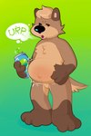 3_toes 4_fingers anthro beady_eyes belly belly_overhang belly_squish belly_tuft black_nose bloated brown_body brown_fur burp_cloud burping can cheek_tuft chest_tuft container countershade_face countershade_fur countershade_tail countershade_torso countershading eyebrows facial_tuft featureless_crotch feet fingers fur gradient_background green_background hair hand_on_belly holding_can holding_container holding_object male navel nude one_eye_closed open_mouth outie_navel overweight overweight_anthro overweight_male simple_background smile smug snout solo squish standing tail tan_body tan_countershading tan_hair text three-quarter_view toes tongue tuft gramgastronomy graham_(gramgastronomy) canid canine mammal hi_res unavailable_at_source