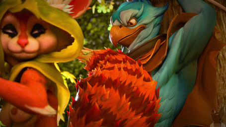 against_natural_surface against_surface against_tree anthro anthro_on_anthro anthro_penetrated anthro_penetrating anthro_penetrating_anthro arms_above_head balls beak big_butt blue_balls blue_body blue_feathers bodily_fluids bouncing_butt breasts butt cape clothing cum cum_inside cum_on_back cum_on_belly cum_on_body cum_on_butt cum_on_tail cum_splatter dominant dominant_anthro dominant_female duo erection feathers female female_penetrated fur genital_fluids genitals green_hood humanoid_genitalia humanoid_penis inner_ear_fluff interspecies male male/female male_penetrating male_penetrating_female mostly_nude multiple_angles non-mammal_balls orange_beak orange_body orange_fur orgasm outside penetration penis plant red_body red_fur red_inner_ear red_nose sex small_breasts sound_effects submissive submissive_anthro submissive_male tail tree tuft white_body white_fur white_inner_ear_fluff yellow_cape yellow_clothing twitchyanimation dota valve hoodwink_(dota) hoodwink_(vlad-lox) kez_(dota) avian bird mammal rodent sciurid tree_squirrel 16:9 2025 3d_(artwork) 3d_animation animated digital_media_(artwork) hi_res huge_filesize long_playtime loop sound voice_acted webm widescreen