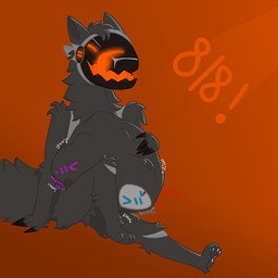 abdominal_bulge anthro belly big_belly blush blush_lines digestion digestion_noises dominant dominant_anthro dominant_male fatal_vore group hair licking machine male male/male onomatopoeia oral_vore self_lick simple_background sitting sound_effects tail teeth text tongue trio vore nearax(artist) vore_day nearax protogen 1:1 2025 colored digital_drawing_(artwork) digital_media_(artwork) hi_res russian_text