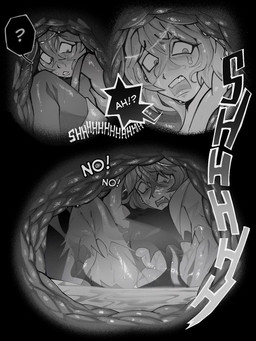 bodily_fluids breasts clothing digestion digestion_noises duo female internal onomatopoeia organs sound_effects stomach stomach_acid sweater text topwear torn_clothing turtleneck unwilling_prey vore willing_to_unwilling_prey voremaxx human mammal 3:4 greyscale monochrome