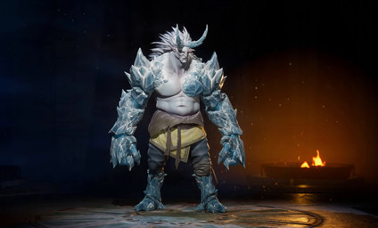 3_toes 5_fingers arm_spikes armor barefoot belt black_bottomwear black_clothing black_pants black_sclera blue_body blue_claws blue_eyes blue_horn blue_spikes bottomwear brazier brown_belt claws clothed clothed_humanoid clothed_male clothing company_name embers eyebrows feet finger_claws fingers fire fist footwear hair horn humanoid_pointy_ears ice_horn inside light lips long_hair male male_humanoid muscular muscular_humanoid muscular_male navel not_furry open_mouth pale_skin pants pecs pointy_ears purple_lips rotation short_hair shoulder_spikes solo spikes spikes_(anatomy) spiky_hair text three-quarter_view toes topless topless_humanoid topless_male torn_bottomwear torn_clothing torn_pants tusks weapon white_body white_eyebrows white_hair white_skin jeremy_jodoin highguard_(game) rime_(highguard) demon demon_humanoid horned_humanoid humanoid ice_demon 2026 3d_(artwork) 3d_animation animated artist_name colored digital_media_(artwork) english_description english_text hi_res lighting no_sound official_art shaded short_playtime turntable_(animation) video