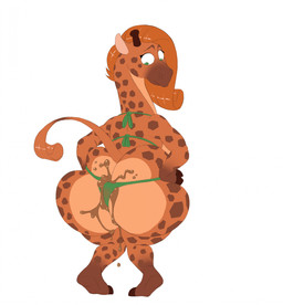 anthro big_butt brown_body brown_fur butt butt_squish clothing crouching diarrhea eyebrows feces feces_drip feces_on_body feces_on_butt female female_pooping fingers fur gloves_(marking) green_clothing green_eyes green_swimwear hair hand_on_butt hand_on_own_butt hooved_fingers hooves horn leg_markings long_hair looking_back_at_self markings orange_body orange_fur orange_hair ossicone pooping raised_eyebrows raised_tail scatplay simple_background socks_(marking) soiled soiled_bottomwear soiling soiling_bottomwear solo squish swimwear tail thick_thighs two-piece_swimsuit white_background el_brapitto giraffe giraffid mammal hi_res
