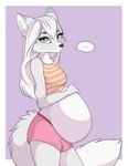 anthro belly big_belly clothing female pregnant pregnant_anthro pregnant_female solo saetia canid canine canis mammal wolf