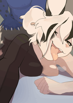 anthro bodily_fluids doggystyle dripping duo female from_behind_position gift hair hair_bun male male/female penetration recording saliva saliva_drip saliva_on_tongue selfie sex smile smiling_at_viewer tongue tongue_out vaginal vaginal_penetration niktarin hyena lagomorph leporid mammal rabbit animated hi_res loop