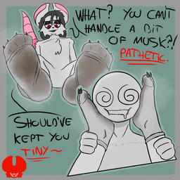 ambiguous_gender anthro clothing dialogue dirty dirty_clothing dirty_socks dizzy dizzy_eyes duo feet foot_fetish foot_focus foot_on_face footwear forced fur male musk musky_feet paws smug smug_face socks text white_body white_fur ratfucker616 john_(ratfucker616) human humanoid mammal murid murine rat rodent 1:1 english_text hi_res