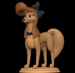 3d_modeling 3d_print bow_ribbon brown_eyes collar female feral half-closed_eyes lowered_tail narrowed_eyes paws simple_background smile solo standing sillytoys disney the_fox_and_the_hound dixie_(tfath) canid canine mammal 3d_(artwork) digital_media_(artwork) hi_res