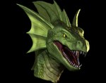 ambiguous_gender black_background ear_frill fangs frill_(anatomy) green_body green_frill green_horn green_scales head_crest head_frill horn open_mouth red_tongue scales sharp_teeth simple_background solo teeth tongue unsigned khyaber mythology kiantis_(draconity) dragon mythological_creature mythological_scalie scalie 3d_(artwork) digital_media_(artwork) headshot_portrait portrait