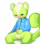 anthro balls blue_eyes blush bodily_fluids clothed clothing cum erection foreskin fur genital_fluids genitals humanoid_genitalia humanoid_penis inner_ear_fluff jacket kemono male masturbation orgasm partially_clothed penile penile_masturbation penis solo sweat topwear tuft young young_anthro yupa happy_tree_friends mondo_media nutty_(htf) mammal rodent sciurid tree_squirrel 2019 digital_media_(artwork) hi_res adult_(lore)