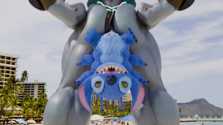 4_arms anal antennae_(anatomy) anthro armor beach belt black_eyes blue_body blue_fur blue_nose bouncing claws clothing duo finger_claws fur gauntlets gloves grey_body grey_skin handwear knot_hanging knotting male male/male multi_arm multi_limb open_mouth open_smile photo_background sharp_teeth smile squats squatting_pose suspended_by_penis suspended_via_penetration swimwear teeth sydsydney disney lilo_and_stitch gantu stitch_(lilo_and_stitch) alien experiment_(lilo_and_stitch) 16:9 3d_(artwork) 3d_animation animated digital_media_(artwork) hi_res mixed_media no_sound photography_(artwork) short_playtime video widescreen