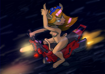 anthro blonde_hair blue_eyes eyewear eyewear_on_head female flying genitals goggles hair long_hair looking_back navel nude raining raised_arm snow solo straddling vulva ratcha chip_'n_dale_rescue_rangers disney gadget_hackwrench mammal mouse murid murine rodent 2016 digital_media_(artwork) hi_res