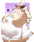 anthro blush brown_body kemono male obese obese_anthro obese_male overweight overweight_anthro overweight_male simple_background solo towel kusosensei among_us innersloth tamacolle crewmate_(among_us) kazusa deer mammal 2022 hi_res