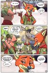 2021 anthro blurred_background borba bovid canid canine caprine comic container cup dialogue disney domestic_pig drinking ellipsis english_text fox fur group holding_container holding_cup holding_object male mammal nick_wilde open_mouth open_smile orange_body orange_fur pawpads red_fox sheep smile speech_bubble straw_(disambiguation) suid suina sus_(pig) text true_fox zootopia