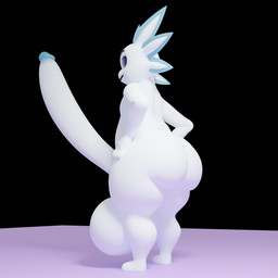 anthro balls big_balls big_butt big_penis butt erection genitals huge_balls huge_penis hyper hyper_genitalia hyper_penis looking_at_viewer male nude penis simple_background smile solo thick_thighs wide_hips gaze_(artist) amphibian axolotl mammal marine mole_salamander salamander 3d_(artwork) blender_(artwork) digital_media_(artwork) hi_res