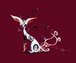 ambiguous_gender feral fur red_background simple_background sitting solo tail white_body white_fur white_tail naircat domestic_cat felid feline felis mammal 2013 6:5 digital_drawing_(artwork) digital_media_(artwork) full-length_portrait portrait