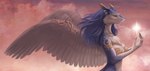 anthro female flying sky solo wings kate_(morpheuskibbe) angel sergal kate_(disambiguation) absurd_res hi_res story tagme