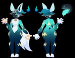 anthro big_ears butt clothing hat headgear headwear machine male paws solo thick_thighs tongue tongue_out alexaflub goati protogen alpha_channel hi_res model_sheet