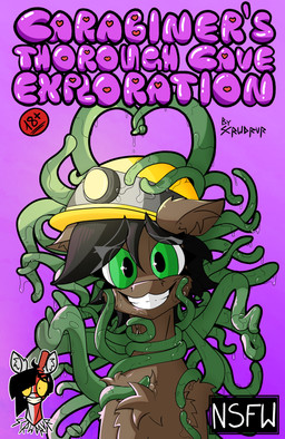 age_restriction armor bodily_fluids chest_tuft dripping eye_through_hair eyebrow_through_hair eyebrows eyelashes eyelashes_through_hair female feral front_view hair hard_hat headgear helmet inner_ear_fluff logo looking_at_viewer screwdriver smile smiling_at_viewer solo tentacles text title tools translucent translucent_hair tuft wet_tentacles scrwdrvr hasbro my_little_pony fan_character earth_pony equid equine horse mammal pony absurd_res artist_logo cover cover_art cover_page hi_res signature