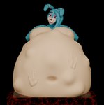 belly big_belly big_breasts breasts female huge_belly hyper hyper_belly imprint looking_at_viewer looking_pleasured simple_background smile solo unwilling_prey vore bunnnyboi five_nights_at_freddy's scottgames bonnie_(fnaf) lagomorph leporid mammal rabbit 3d_(artwork) digital_media_(artwork) hi_res