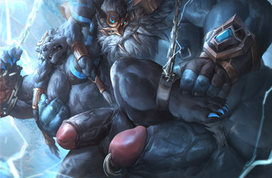 5_fingers anthro anthro_on_anthro balls black_nipples blue_body blue_claws blue_penis bound chain chained claws duo erection fingers fur genitals glans hand_on_nipple humanoid_genitalia humanoid_penis imminent_anal male male/male nipple_fetish nipple_piercing nipple_pinch nipple_play nipples penis piercing pinch pink_glans pubes teeth lindong league_of_legends riot_games tencent ornn_(lol) volibear bear mammal polar_bear ursine 2021 absurd_res hi_res brother_(lore) brothers_(lore) incest_(lore) sibling_(lore)