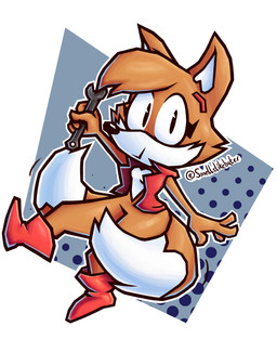2_tails big_eyes boots clothing female footwear fox_tail fur holding_object jacket looking_at_viewer motion_lines multi_tail orange_body orange_fur raised_arm red_boots red_clothing red_footwear red_jacket red_topwear shoes simple_background smile smiling_at_viewer snout solo tail tools topwear wrench smellslikebuter sega sonic_the_hedgehog_(series) fan_character miles_prower canid canine fox mammal absurd_res digital_media_(artwork) hi_res sibling_(lore) sister_(lore)