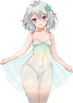 blush clothing female flat_chested hair humanoid_pointy_ears not_furry pink_eyes short_hair silver_hair simple_background solo underwear akizuki_shigure cygames princess_connect! princess_connect!_re:dive kokkoro_(princess_connect!) elf humanoid absurd_res hi_res