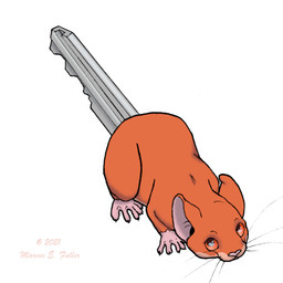 ambiguous_gender brown_body brown_fur feral fur humor key looking_at_viewer orange_eyes pun simple_background solo tan_body tan_fur toony visual_pun whiskers white_background cybercorn_entropic my_little_mousie conk-out mammal mouse murid murine rodent 1:1 2021 male_(lore)