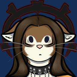 ambiguous_gender blank_expression brown_body brown_fur brown_hair button_nose collar empty_eyes fur hair inner_ear_fluff iron_crown_(darkest_dungeon) long_hair solo stress tuft mglblaze darkest_dungeon blaze_(mglblaze) domestic_cat felid feline felis mammal 1:1 alpha_channel shaded simple_shading nonbinary_(lore)