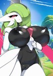 areola big_breasts black_areola black_nipples blush bodily_fluids breasts detailed_background female genital_fluids genitals huge_breasts innie_pussy looking_at_viewer machine nipples outside pink_eyes pussy solo vaginal_fluids ashraely nintendo pokemon future_pokemon generation_9_pokemon humanoid iron_valiant paradox_pokemon pokemon_(species) robot robot_humanoid 2022 hi_res