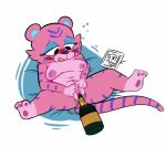 alcohol anthro beverage blush breasts champagne female fur genitals legs_up masturbation nipples nude pink_body pink_fur pussy simple_background solo electricplasmid animal_crossing nintendo claudia_(animal_crossing) k.k._slider felid mammal pantherine tiger hi_res