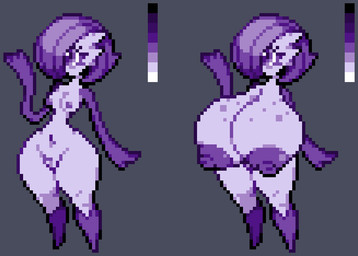 areola big_areola big_breasts big_nipples breasts eyelashes female freckles genitals glistening glistening_eyes hair huge_breasts huge_hips huge_thighs hyper hyper_breasts navel nipples not_furry nude palette plant purple_areola purple_body purple_eyes purple_freckles purple_hair purple_nipples simple_background slim small_breasts small_waist solo sprite_edit standing stubby_legs thick_thighs vulva white_body wide_hips moronicpixels nintendo pokemon elemental_creature flora_fauna gardevoir generation_3_pokemon humanoid mammal pokemon_(species) digital_media_(artwork) monochrome pixel_(artwork)