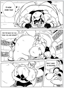 anthro ballbusting balls bodily_fluids clothed clothed_anthro clothed_male clothing cock_and_ball_torture crying dialogue duo_focus genital_torture genitals gloves group hair handwear holding_balls lying male male_anthro muscular muscular_anthro muscular_male on_front overweight overweight_anthro overweight_male pain scared size_difference speech_bubble sweat tail tears teeth text reagan700 canid canine mammal mouse murid murine raccoon_dog rodent tanuki black_and_white comic digital_drawing_(artwork) digital_media_(artwork) english_text hi_res monochrome
