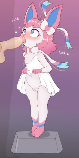 anthro anthro_penetrated areola balls biped blush breasts clothing disembodied_penis duo female female_on_human female_penetrated genitals hair heart_symbol human_on_anthro human_penetrating human_penetrating_anthro humanoid_genitalia humanoid_penis interspecies loli male male/female male_penetrating male_penetrating_female nipples one_breast_out oral penetration penis penis_in_mouth pokemorph sex solo_focus tongue tongue_out vulva young young_anthro frezezyk nintendo pokemon eeveelution generation_6_pokemon human mammal pokemon_(species) sylveon 2025 absurd_res digital_media_(artwork) hi_res
