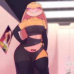 anthro bite biting_lip biting_own_lip clothing female nipple_piercing nipples piercing seductive self_bite solo thick_thighs translucent translucent_clothing bunnysinfull naught_joe lagomorph leporid mammal rabbit robot_anthro